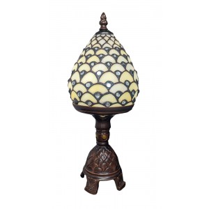 Pinecone Tiffany Table Lamp 33cm + Free Incandescent Bulb