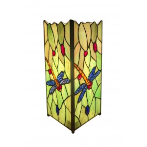 Dragonfly Square Tiffany Table Lamp 27cm + Free Incandescent Bulb 