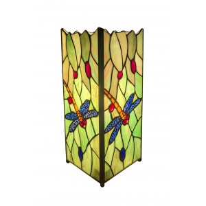 Dragonfly Square Tiffany Table Lamp 27cm + Free Bulb 