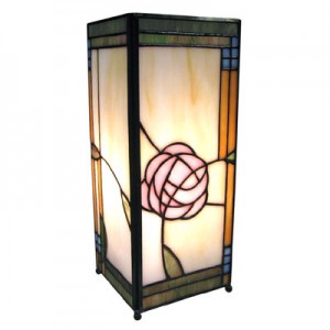 Macintosh Square Tiffany Table Lamp 27cm + Free Bulb 