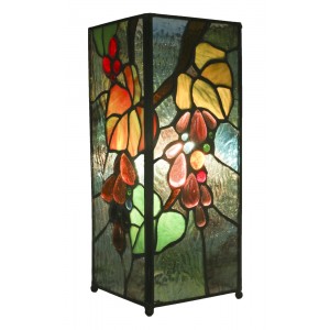 Embossed Grape Square Tiffany Lamp 27cm + Free Bulb