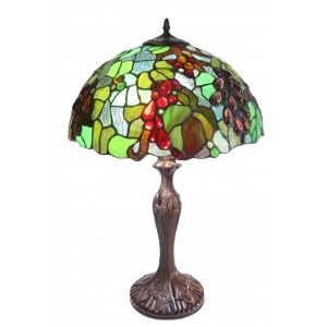 Embossed Grape Tiffany Lamp Free Bulbs - 56cm