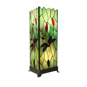 Dragonfly Square Tiffany Table Lamp (Large) 46.5cm + Free Bulbs