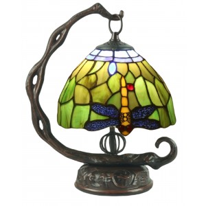 Dragonfly Tiffany Lamp Embossed Base 31cm + Free Bulb 