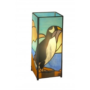Puffin/Penguin Square Tiffany Lamp 27cm + Free Bulb