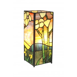 Landscape Square Tiffany Lamp 27cm + Free Bulb