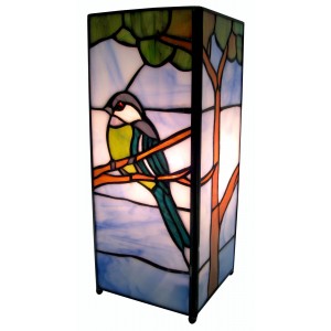 Blue Tit Design Square Lamp Small+ FREE BULB 27cm