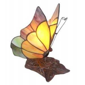 Butterfly Design Tiffany Lamp Amber + Free Bulb