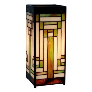 Art Deco Design Square Tiffany Lamp Free Bulb 27.5cm