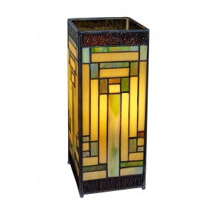 Art Deco Design Square Tiffany Lamp Free Bulb 27.5cm