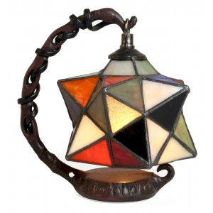 Hanging Star Tiffany Style Table Lamp + Free Bulb