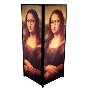 Mona Lisa Square Lamp Screen Printed - 27cm + Free Bulbs