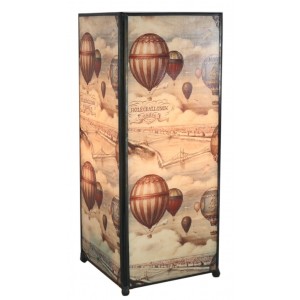 Hot Air Ballons Square Lamp Screen Printed - 27cm + Free Bulbs