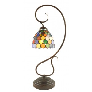 Spot Design Tiffany Shade On Scroll Base 58cm With 15cm Shade Dia - Free Bulbs