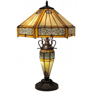 Double Lamp With Resin Base 60cm Large - Art Deco Design + Free Bulbs