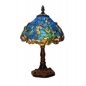 Small Riverbank and Dragonfly Tiffany Table Lamp 33cm + Free Bulb