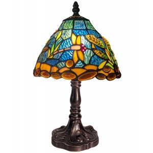 Small Riverbank and Dragonfly Tiffany Table Lamp 33cm + Free Bulb