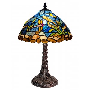 Medium Riverbank and Dragonfly Tiffany Table Lamp 43cm + Free Bulb