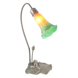 Single Lily Lamp - Amber/Green - 40cm + Free Bulb