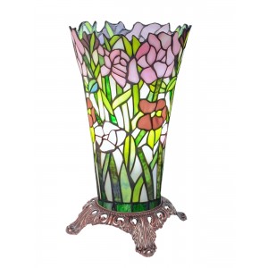 Vase Shaped Rose Tiffany Table Lamp 32.5cm + Free Incandescent Bulb