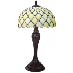 Pearl Design Tiffany Table Lamp 59cm With Serene Base + Free Incandescent Bulb
