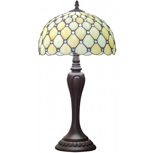 Pearl Design Tiffany Table Lamp 59cm With Serene Base + Free Incandescent Bulb