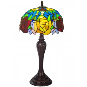 Rose & Snowdrop Design Tiffany Table Lamp 59cm With Serene Base + Free Incandescent Bulb