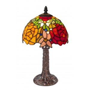 Rose & Snowdrop Tiffany Lamp 34cm (Small) + Free  Bulb