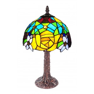 Rose & Snowdrop Tiffany Lamp 34cm (Small) + Free Incandescent Bulb