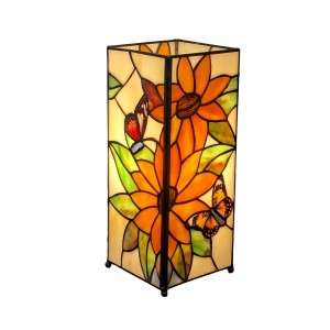 Sunflower and Butterfly Square Lamp 27cm + Free Bulb