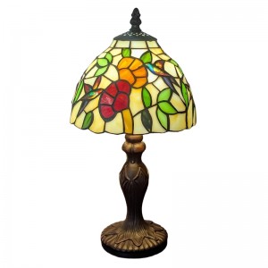 Humming Bird Tiffany Lamp (Small) 34cm With 20cm Shade Dia. + Free Bulb