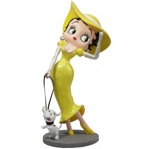 Betty Boop Walking Pudgy Yellow Glitter Dress 34cm