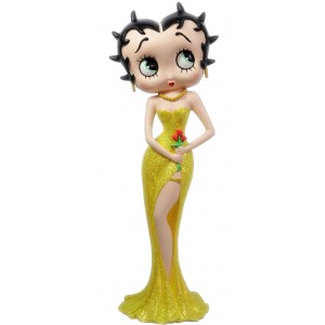 Betty Boop Holding Flowers Yellow Glitter Dress 38cm