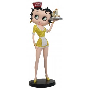 Betty Boop Diner Waitress Yellow Glitter Dress 31.5cm