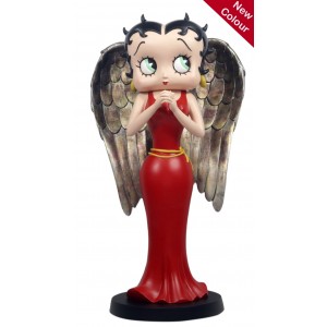 Betty Boop Angel in Red Robe with Antique Gold Wings - 31cm