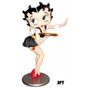 Large Betty Boop Waitress with Tray Black Dress - 3ft