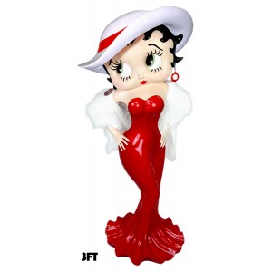 Large Betty Boop Madam Red Glitter Dress - 3ft