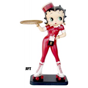 Large Betty Boop Roller skate Waitress With Tray - 5ft