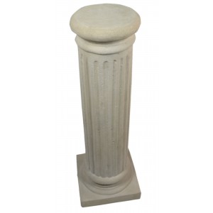 Fluted Round Pedestal - Roman Stone Finish