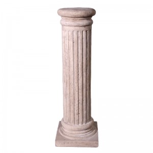 Fluted Round Pedestal / Column - Roman Stone Finish 94cm