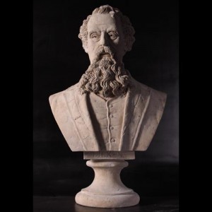 Charles Dickens Bust - Roman Stone Finish