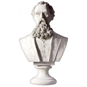 Charles Dickens Bust - Roman Stone Finish