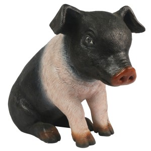 Sitting Piglet Sculpture - 37.5cm
