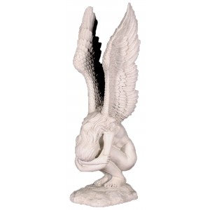 Life Size Remembrance & Redemption Angel Sculpture - 120cm - Roman Stone Finish