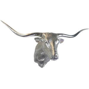 Texas Longhorn Silver Wall Decor  - 180cm