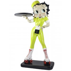 Betty Roller Skate Waitress 3ft Lime/Yellow Glitter