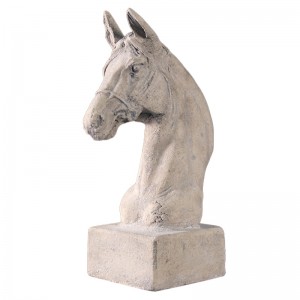 Small Horses Head on Base 26cm - Roman Finish