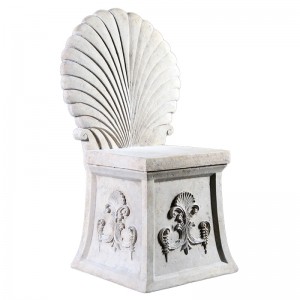 Emperor Shell Throne Stool - 84cm - Roman Stone Finish