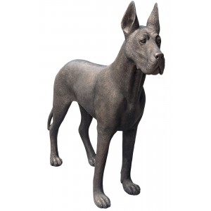 Great Dane Standing Polished Bronze Finish - 130cm