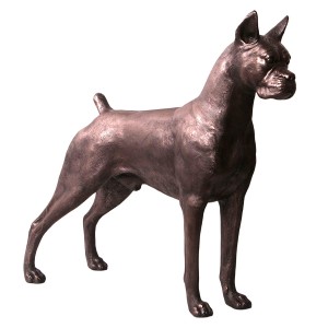 Standing Boxer Dog - Bronze Finish - 100cm